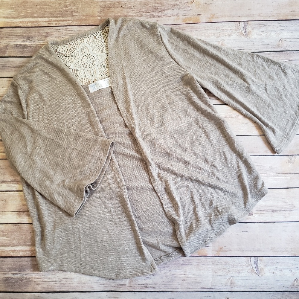 [ Time & Tru ] 3/4 Sleeve Oatmeal Sweater